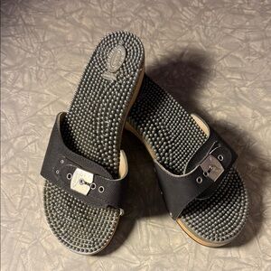 Dr. Scholl's Black Exercise Sandals with Massage Footbed - Size 8